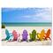 Designart - Adirondack Beach Chairs - Seashore Photo Canvas Art Print